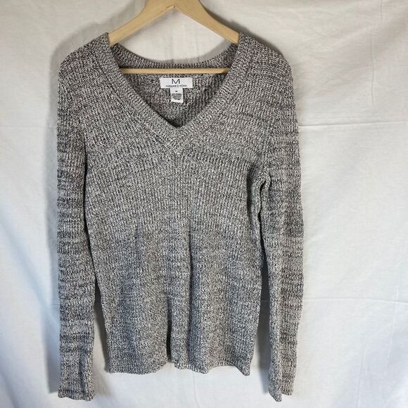 M Magaschoni Black/White V-Neck Sweater Sz M - Picture 1 of 5